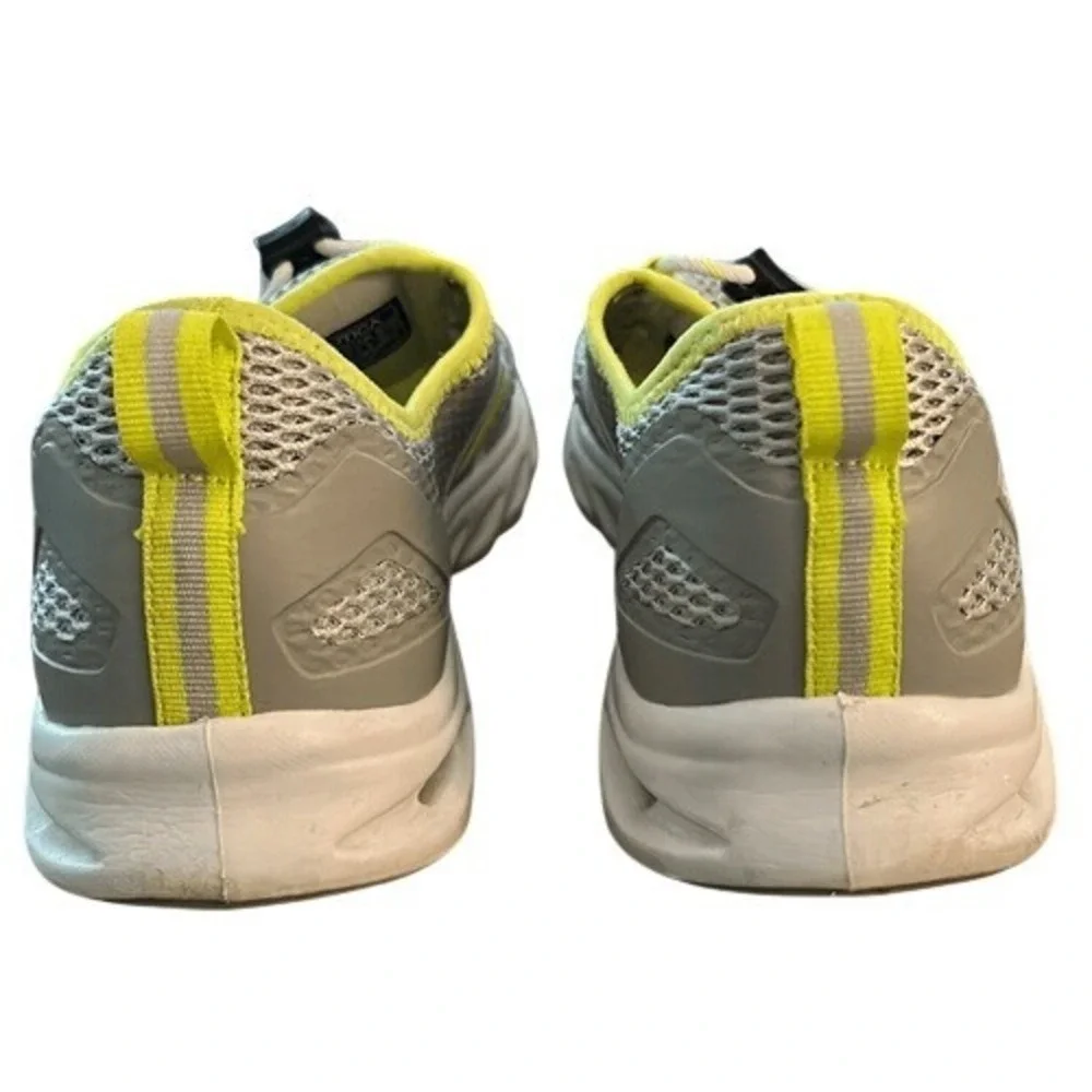 Nautica Aslin Ladies Grey Neon Yellow Mesh Bungee Lace Athletic Sneakers Size 10